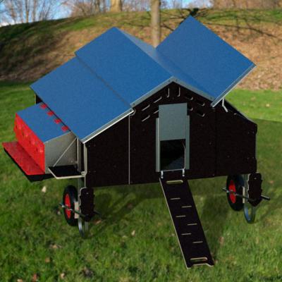 GALLINERO MOVIL FREE-RANGE 1,5 X 1,8 M CON KIT DE DESPLAZAMIENTO