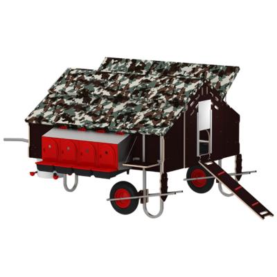 GALLINERO MOVIL FREE-RANGE 1,50 X 1,80 M CON KIT DE DESPLAZAMIENTO (CAMUFLAJE)